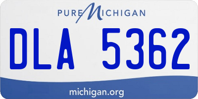 MI license plate DLA5362