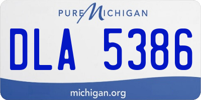 MI license plate DLA5386