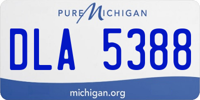 MI license plate DLA5388