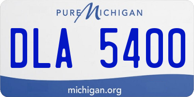 MI license plate DLA5400
