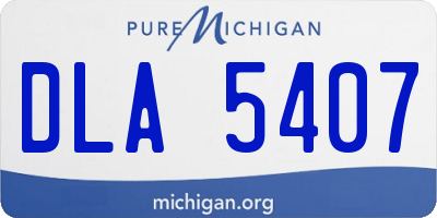 MI license plate DLA5407