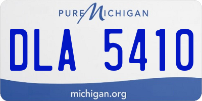MI license plate DLA5410