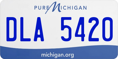 MI license plate DLA5420