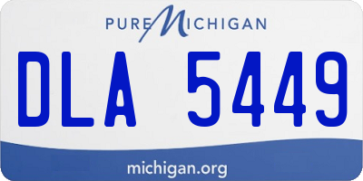 MI license plate DLA5449