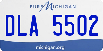 MI license plate DLA5502