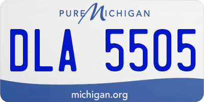 MI license plate DLA5505