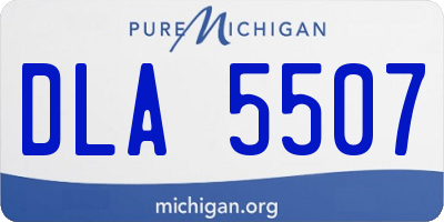 MI license plate DLA5507