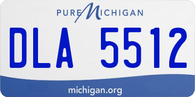 MI license plate DLA5512