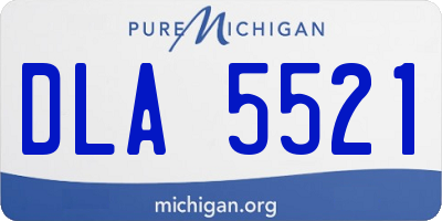 MI license plate DLA5521