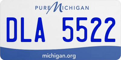 MI license plate DLA5522