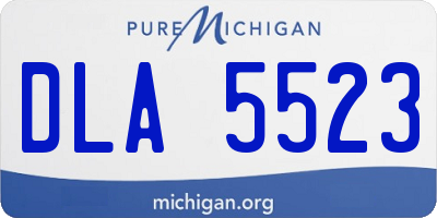 MI license plate DLA5523