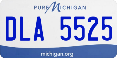 MI license plate DLA5525