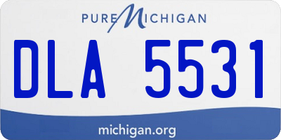 MI license plate DLA5531