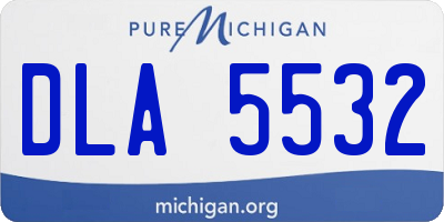 MI license plate DLA5532