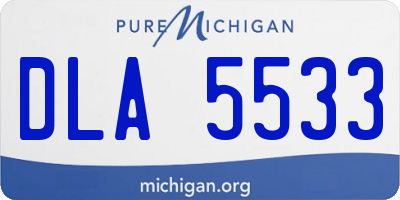MI license plate DLA5533