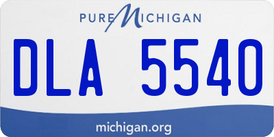 MI license plate DLA5540