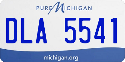 MI license plate DLA5541