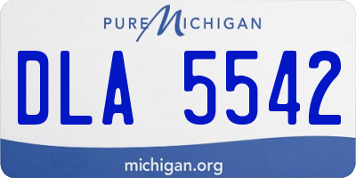 MI license plate DLA5542