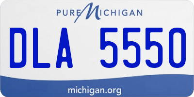 MI license plate DLA5550