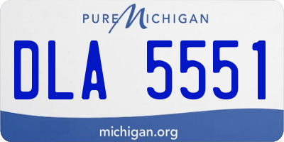 MI license plate DLA5551