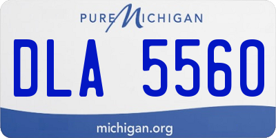 MI license plate DLA5560