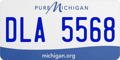 MI license plate DLA5568