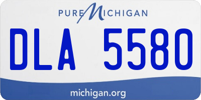 MI license plate DLA5580