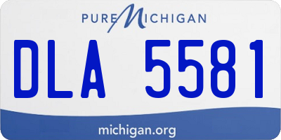 MI license plate DLA5581