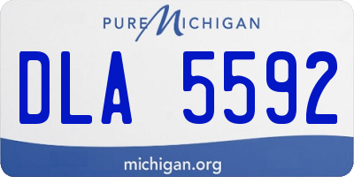 MI license plate DLA5592