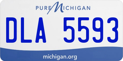 MI license plate DLA5593