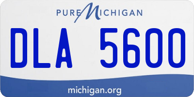 MI license plate DLA5600