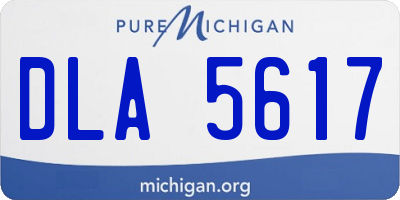 MI license plate DLA5617
