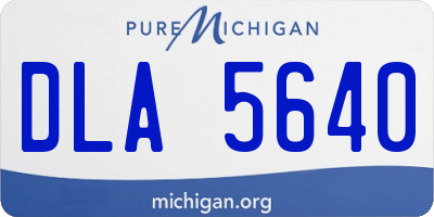 MI license plate DLA5640