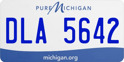 MI license plate DLA5642