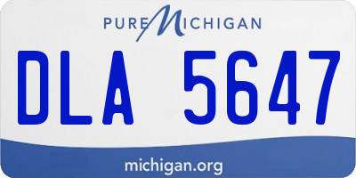 MI license plate DLA5647