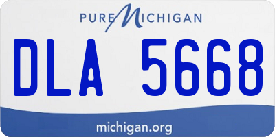 MI license plate DLA5668