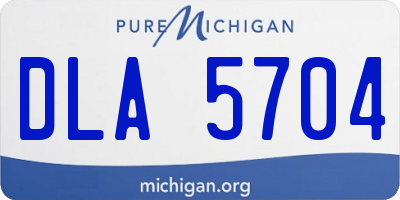 MI license plate DLA5704