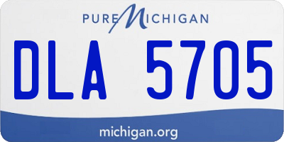 MI license plate DLA5705