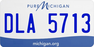 MI license plate DLA5713