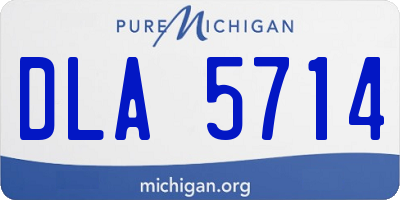 MI license plate DLA5714