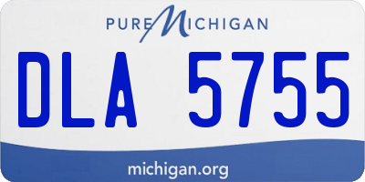 MI license plate DLA5755