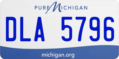 MI license plate DLA5796