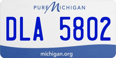 MI license plate DLA5802