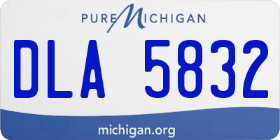 MI license plate DLA5832