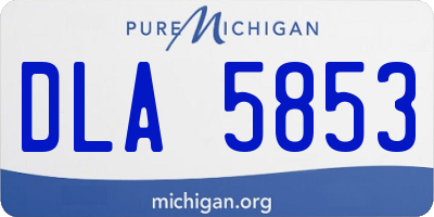 MI license plate DLA5853