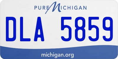 MI license plate DLA5859
