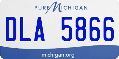 MI license plate DLA5866
