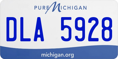 MI license plate DLA5928