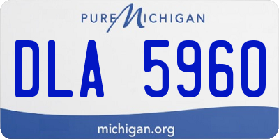 MI license plate DLA5960