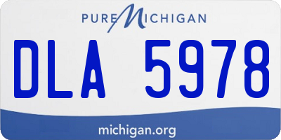 MI license plate DLA5978